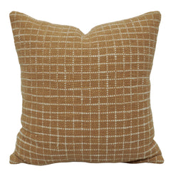 Handwoven Cotton Cushion Cover 45x45 cm | Brown & Ivory Grid Pattern | Textured Woven Decorative Pillow Cover | Hidden Zip | Modern Boho Home Décor