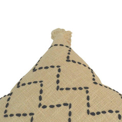 Hand Embroidered Zigzag Cotton Cushion Cover with Tassels – 45x45 cm | Boho Decorative Pillow Cover