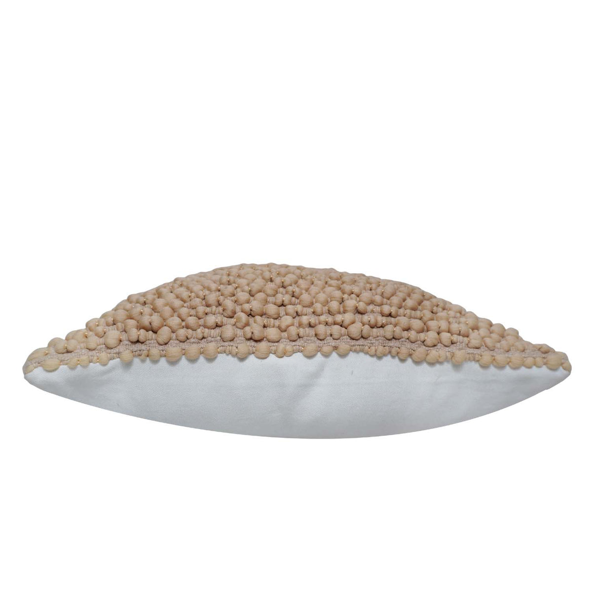 Handwoven Cotton Chindi Cushion Cover 45x45 cm | Textured Bobble Woven Throw Pillow Cover | Beige Decorative Cushion Cover with Concealed Zip | Boho Modern Home Décor - Bulk manufacturer & supplier from Panipat, India