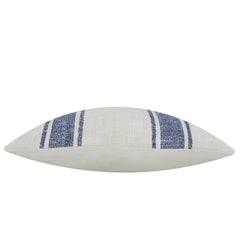 Handwoven Ivory & Blue Striped Cushion Cover – 35 x 50 cm