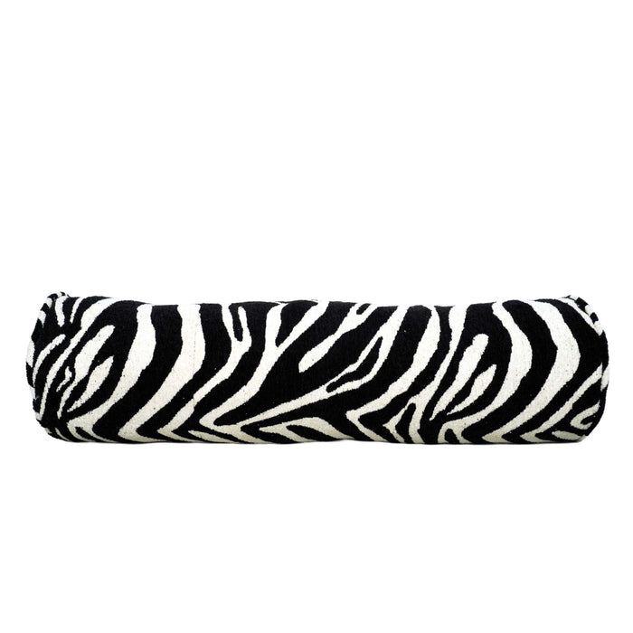 Black & White Zebra Pattern Bolster Cushion Cover – Abstract Striped Decorative Cushion