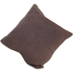 Chocolate Brown Textured Cotton Cushion Cover with Contrast Piping – 45x45 cm | Minimal Modern Sofa Pillow Cover