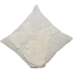Tufted Bunny & Tree Cotton Cushion Cover – 45x45 cm | Handmade Textured Decorative Pillow Cover in Natural Beige