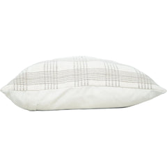 Handmade Cotton Plaid Cushion Cover 45x45 cm | Neutral Checkered Throw Pillow Cover | Woven Farmhouse Décor