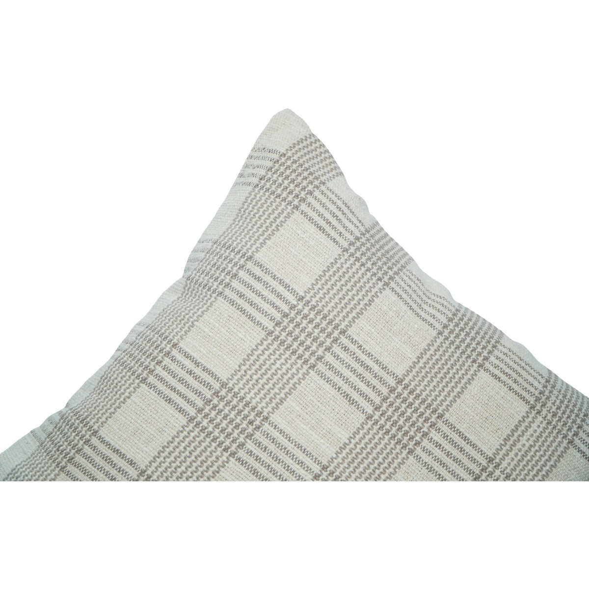 Handmade Cotton Plaid Cushion Cover 45x45 cm | Neutral Checkered Throw Pillow Cover | Woven Farmhouse Décor - Bulk manufacturer & supplier from Panipat, India