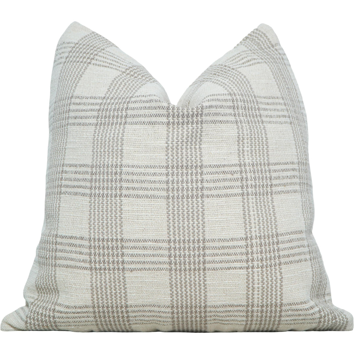 Handmade Cotton Plaid Cushion Cover 45x45 cm | Neutral Checkered Throw Pillow Cover | Woven Farmhouse Décor - Bulk manufacturer & supplier from Panipat, India