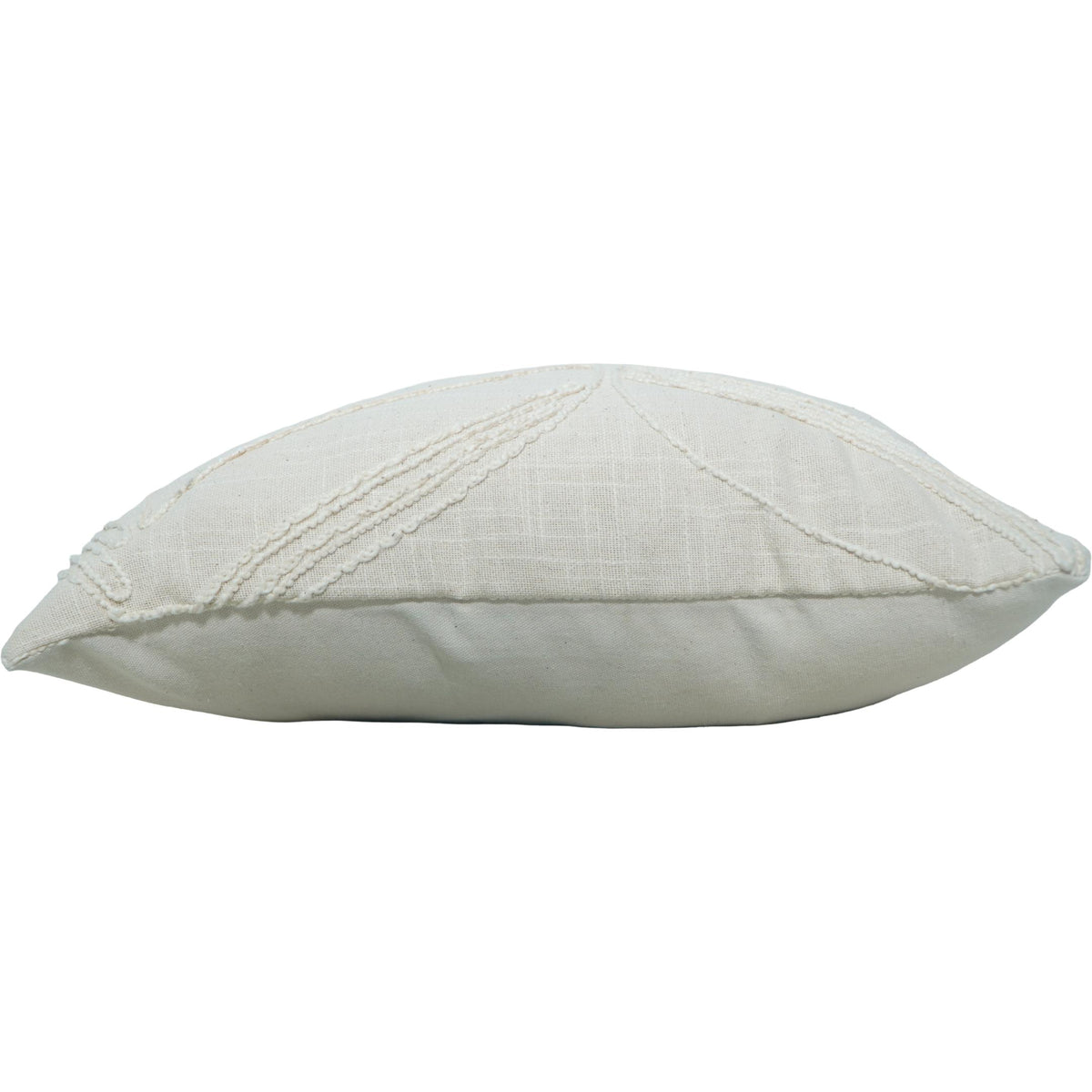 Machine Embroidered Cotton Cushion Cover – Abstract Leaf Design | Off White | 45x45 cm - Bulk manufacturer & supplier from Panipat, India