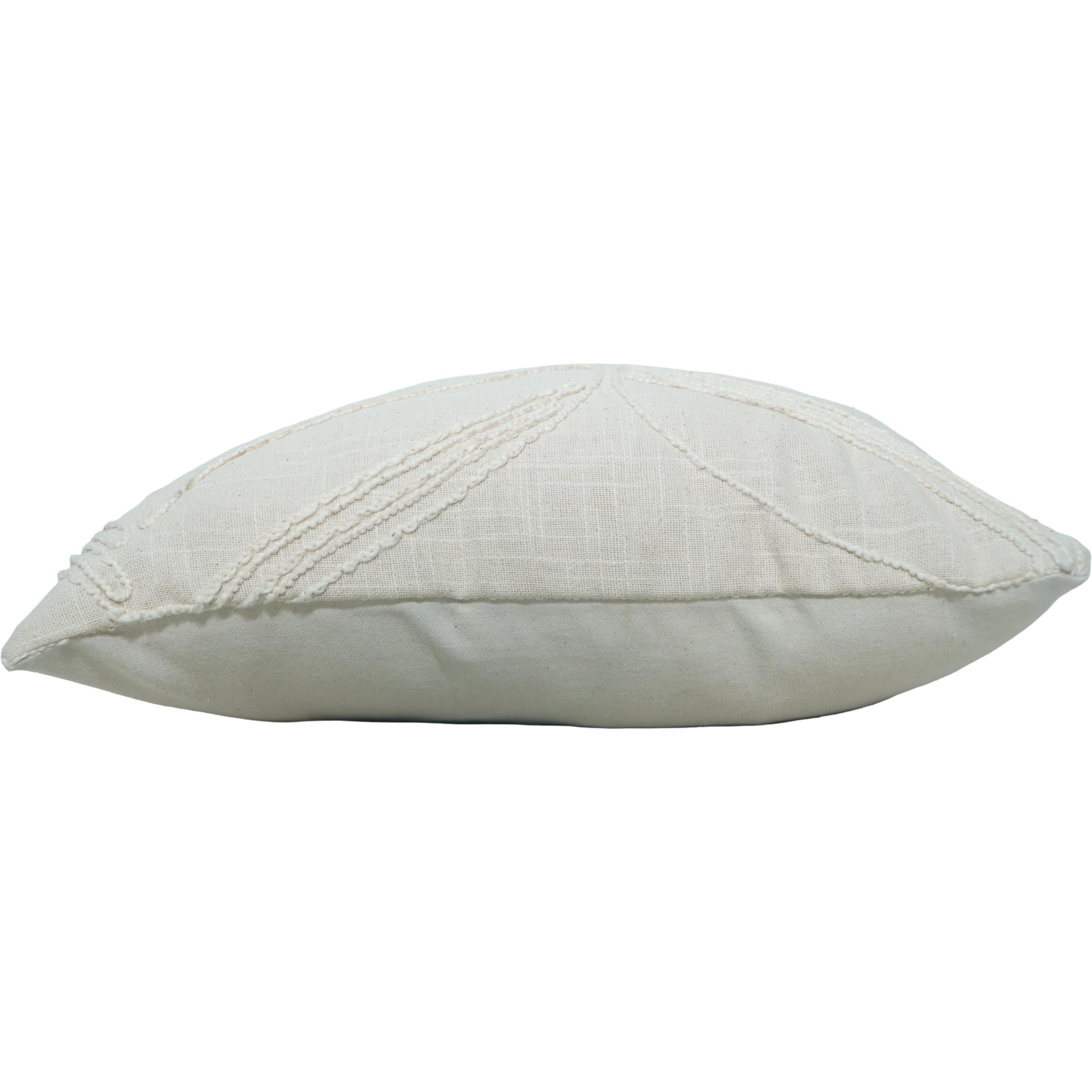 Machine Embroidered Cotton Cushion Cover – Abstract Leaf Design | Off White | 45x45 cm
