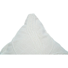 Machine Embroidered Cotton Cushion Cover – Abstract Leaf Design | Off White | 45x45 cm