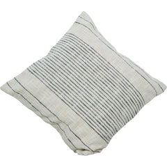 Handmade Cotton Striped Cushion Cover 45x45 cm | Woven Boho Throw Pillow Cover with Minimal Black Stripe Design