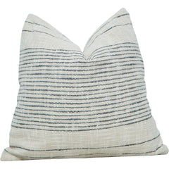 Handmade Cotton Striped Cushion Cover 45x45 cm | Woven Boho Throw Pillow Cover with Minimal Black Stripe Design