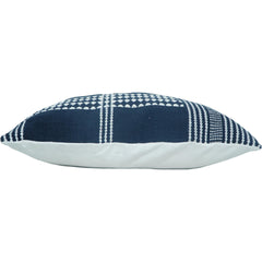 Handmade Indigo Cotton Cushion Cover 45x45 cm | Woven Tribal Pattern Pillow Cover | Modern Boho Decorative Cushion