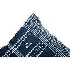 Handmade Indigo Cotton Cushion Cover 45x45 cm | Woven Tribal Pattern Pillow Cover | Modern Boho Decorative Cushion