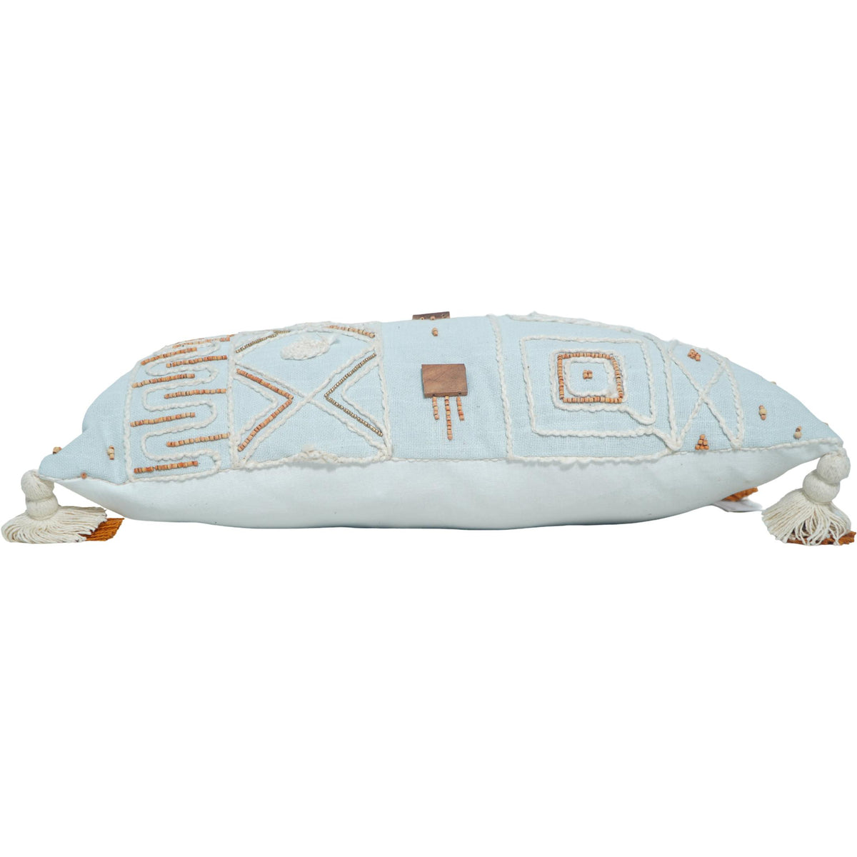 Embroidered cotton cushion cover 45x45 cm