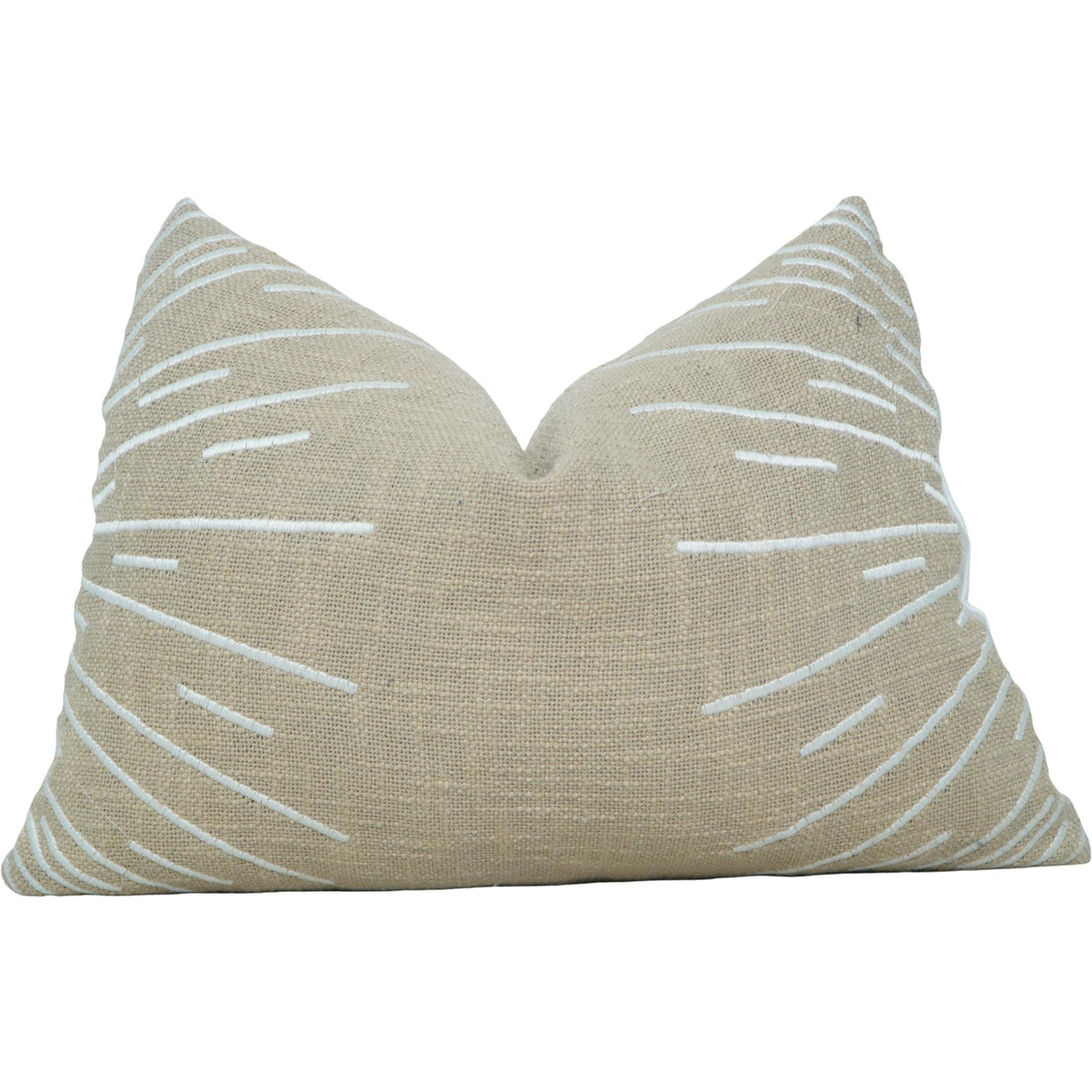 Natural Linen Look Embroidered Cotton Cushion Cover – 35x50 cm - Bulk manufacturer & supplier from Panipat, India