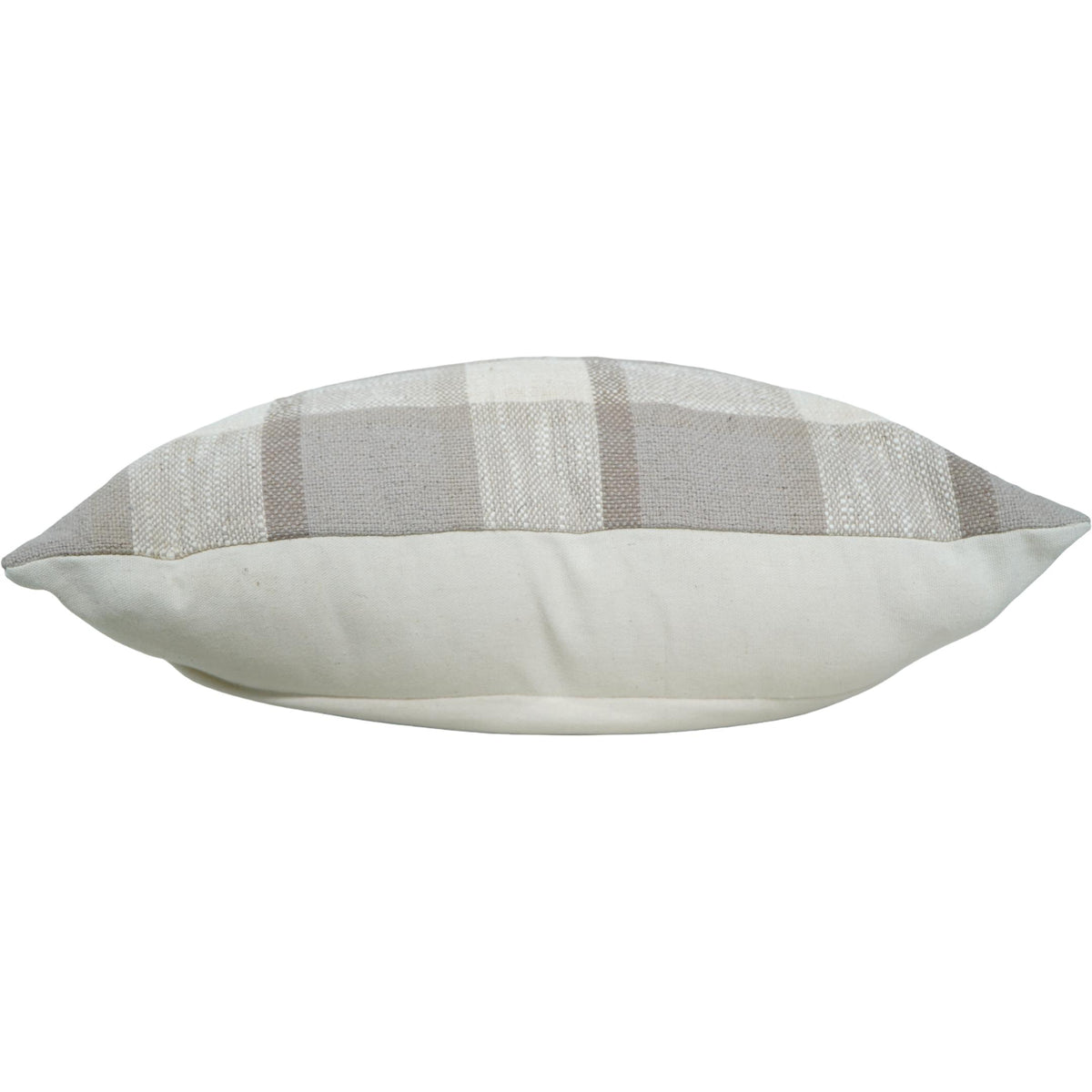 Handmade Cotton Plaid Cushion Cover 45x45 cm | Neutral Checkered Throw Pillow Cover | Rustic Farmhouse Décor - Bulk manufacturer & supplier from Panipat, India