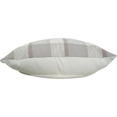 Handmade Cotton Plaid Cushion Cover 45x45 cm | Neutral Checkered Throw Pillow Cover | Rustic Farmhouse Décor