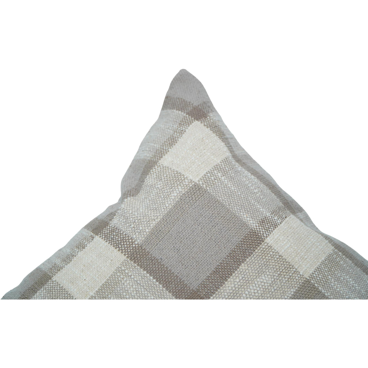 Handmade Cotton Plaid Cushion Cover 45x45 cm | Neutral Checkered Throw Pillow Cover | Rustic Farmhouse Décor - Bulk manufacturer & supplier from Panipat, India