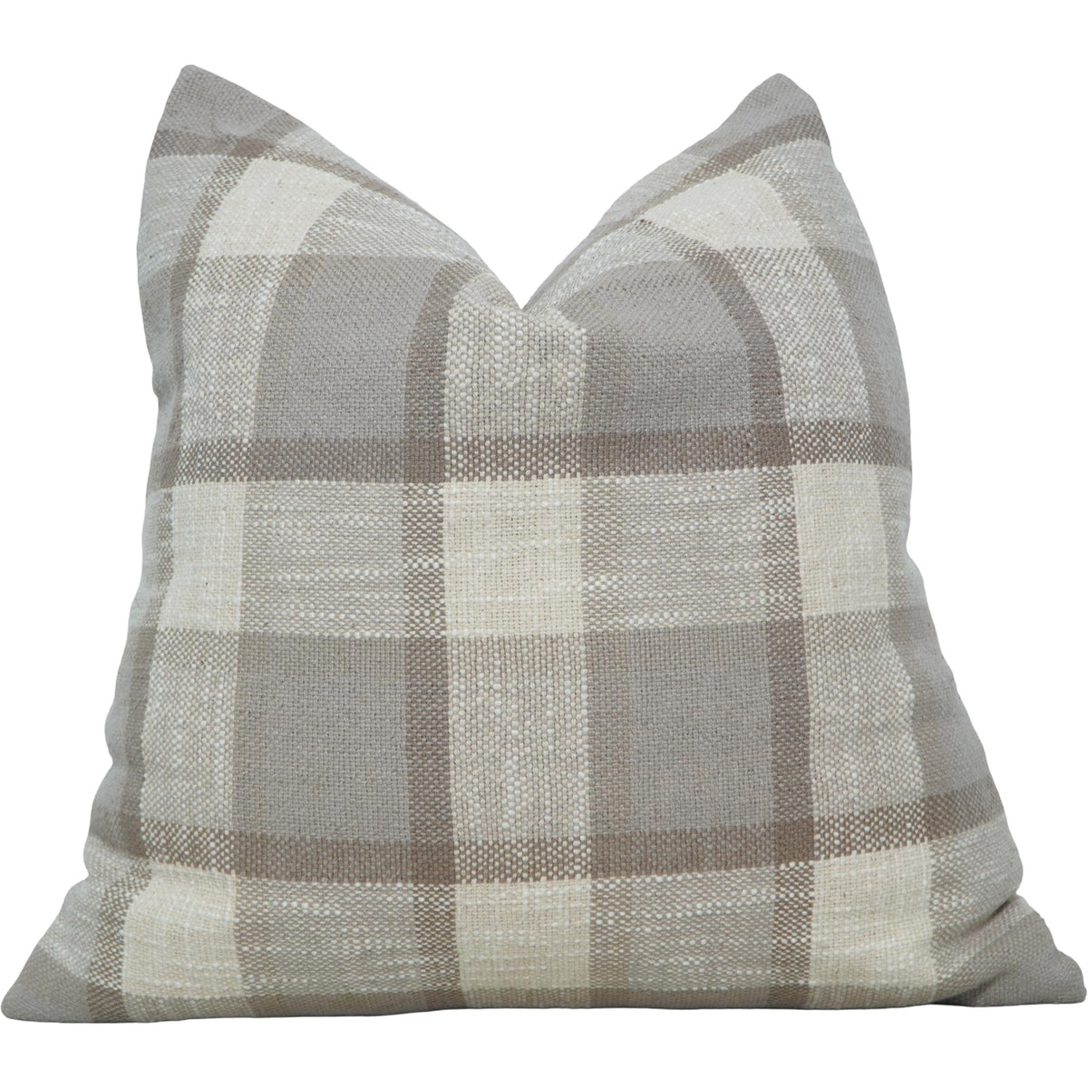 Handmade Cotton Plaid Cushion Cover 45x45 cm | Neutral Checkered Throw Pillow Cover | Rustic Farmhouse Décor - Bulk manufacturer & supplier from Panipat, India