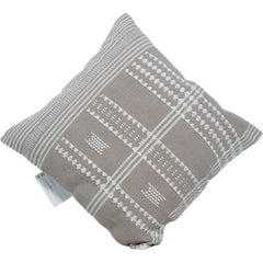 Handmade Cotton Cushion Cover 45x45 cm | Woven Tribal Pattern | Beige & White Decorative Pillow Cover