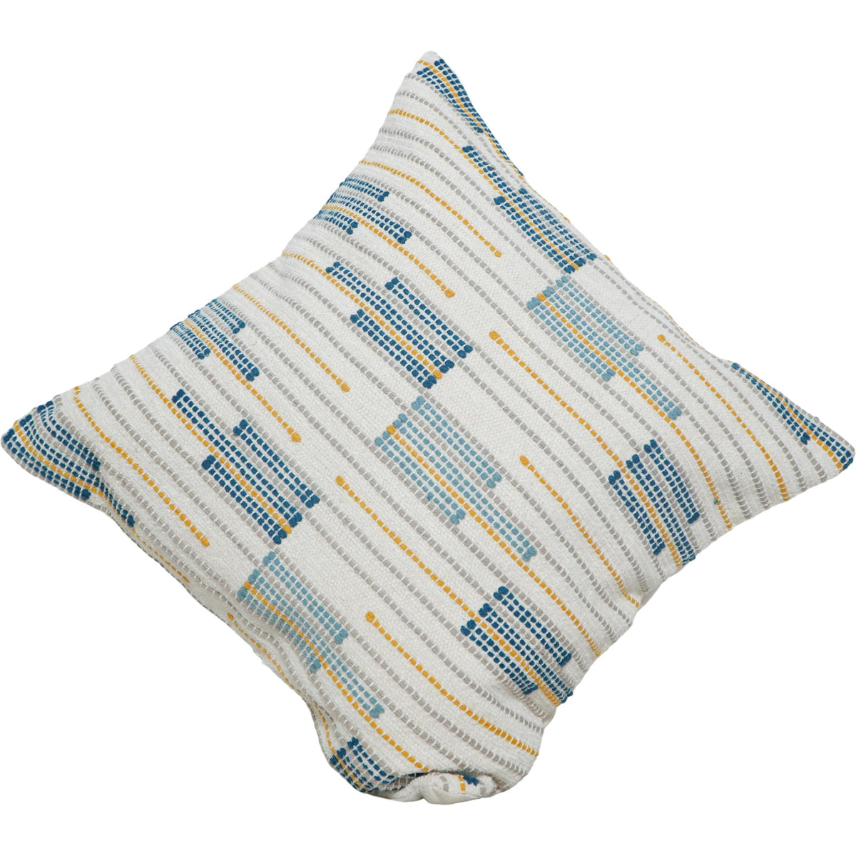 Handmade Cotton Embroidered Cushion Cover 45x45 cm | Modern Geometric Woven Throw Pillow Cover | Boho Decorative Cushion - Bulk manufacturer & supplier from Panipat, India