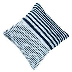 Handmade Black & Ivory Striped Cotton Cushion Cover | Woven Textured Pillow Cover | 45 x 45 cm (18 x 18 in)