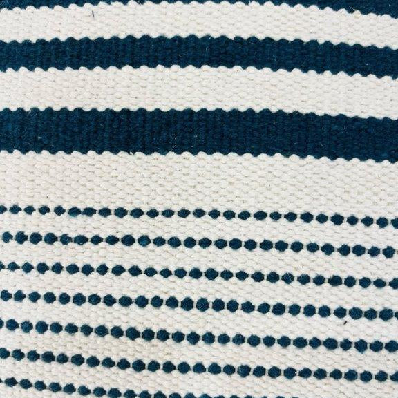 Handmade Black & Ivory Striped Cotton Cushion Cover | Woven Textured Pillow Cover | 45 x 45 cm (18 x 18 in) - Bulk manufacturer & supplier from Panipat, India