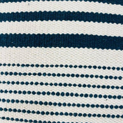 Handmade Black & Ivory Striped Cotton Cushion Cover | Woven Textured Pillow Cover | 45 x 45 cm (18 x 18 in)