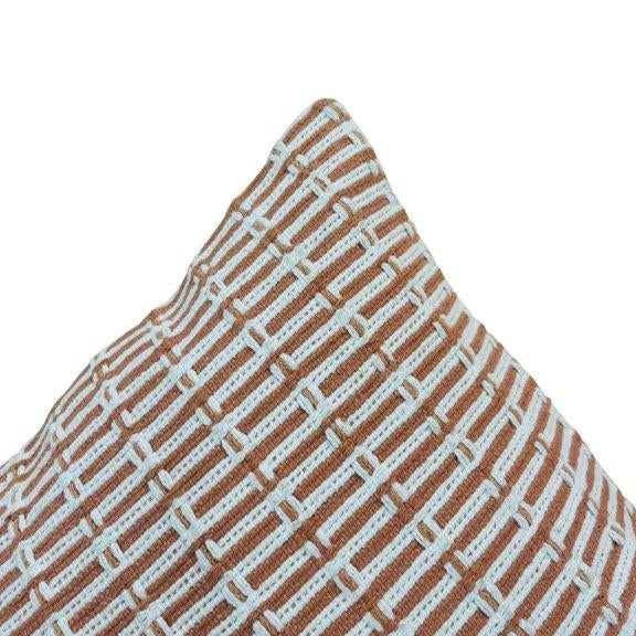 Handwoven Cotton Cushion Cover 45x45 cm | Textured Geometric Weave | Artisan Crafted Decorative Pillow Cover - Bulk manufacturer & supplier from Panipat, India