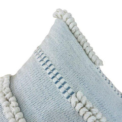 Handwoven Textured Polyester Cushion Cover 45x45 cm | Boho Neutral Decorative Throw Pillow Cover with Braided Details