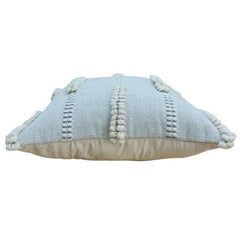 Handwoven Textured Polyester Cushion Cover 45x45 cm | Boho Neutral Decorative Throw Pillow Cover with Braided Details