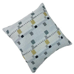 Modern Geometric Knitted Cushion Cover 45x45 cm | Woven Cotton Decorative Pillow Cover with Abstract Square Pattern