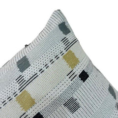 Modern Geometric Knitted Cushion Cover 45x45 cm | Woven Cotton Decorative Pillow Cover with Abstract Square Pattern
