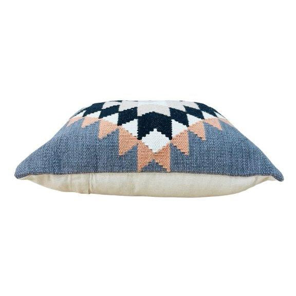 Handmade Geometric Kilim Cotton Cushion Cover 45x45 cm | Woven Tribal Boho Throw Pillow Cover - Bulk manufacturer & supplier from Panipat, India