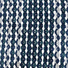 Handwoven Cotton Chenille Striped Cushion Cover – Navy Blue & Ivory Textured Decorative Pillow Cover 45x45 cm