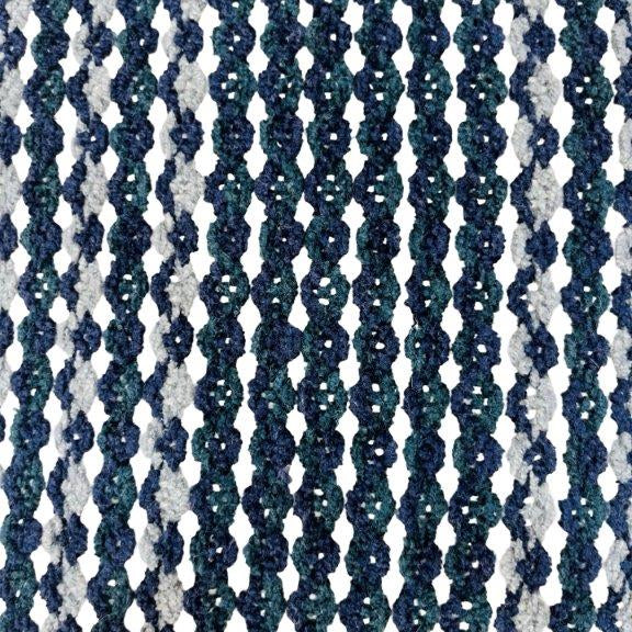 Handwoven Cotton Chenille Striped Cushion Cover – Navy Blue & Ivory Textured Decorative Pillow Cover 45x45 cm