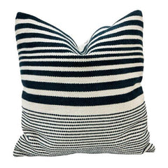 Handmade Black & White Striped Cotton Cushion Cover 45x45 cm | Woven Geometric Decorative Pillow Cover