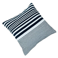 Handmade Black & White Striped Cotton Cushion Cover 45x45 cm | Woven Geometric Decorative Pillow Cover