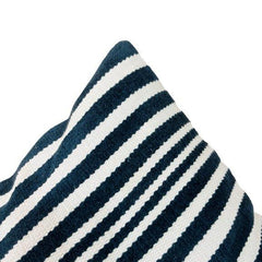 Handmade Black & White Striped Cotton Cushion Cover 45x45 cm | Woven Geometric Decorative Pillow Cover