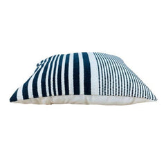 Handmade Black & White Striped Cotton Cushion Cover 45x45 cm | Woven Geometric Decorative Pillow Cover