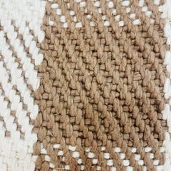 Handwoven Cotton Checkered Cushion Cover | Brown & Ivory Textured Design | 45x45 cm Decorative Throw Pillow Cover