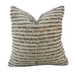 Handmade Textured Cotton Cushion Cover 45x45 cm – Woven Natural Grey Accent Pillow