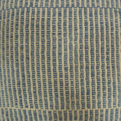 Handmade Woven Cotton Cushion Cover 45x45 cm | Textured Blue & Ivory Striped Throw Pillow Cover | Modern Boho Home Décor