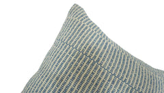 Handmade Woven Cotton Cushion Cover 45x45 cm | Textured Blue & Ivory Striped Throw Pillow Cover | Modern Boho Home Décor
