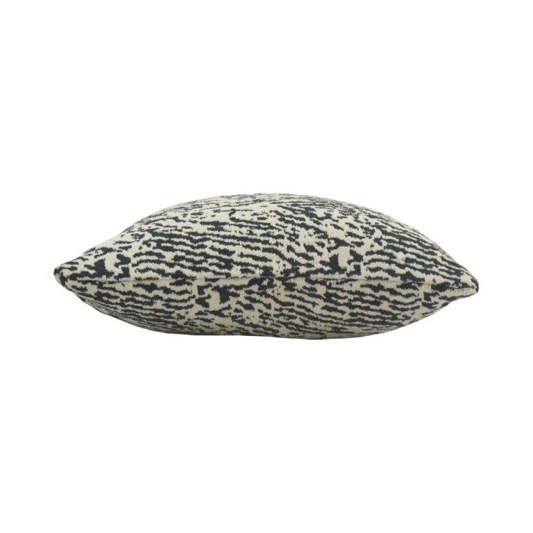 Jacquard Cotton Cushion Cover 45x45 cm – Black & Ivory Abstract Pattern