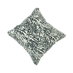 Jacquard Cotton Cushion Cover 45x45 cm – Black & Ivory Abstract Pattern