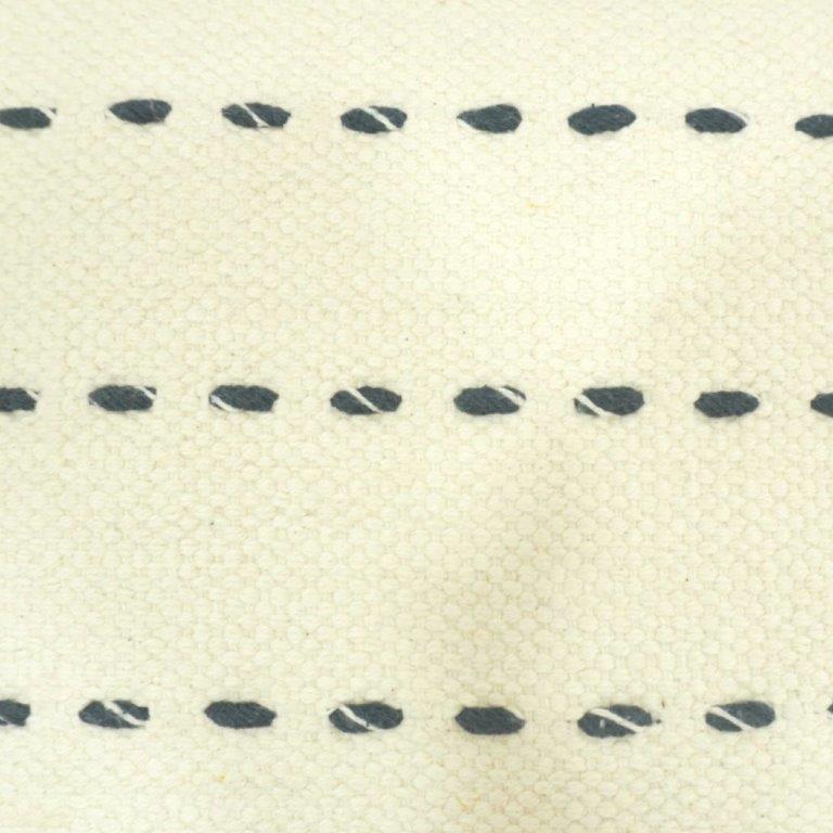 Handmade Cotton Cushion Cover 45x45 cm | Ivory Textured Dash Pattern Pillow Cover | Modern Boho Decorative Cushion - Bulk manufacturer & supplier from Panipat, India