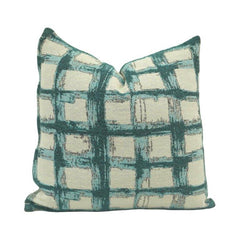 Printed Cotton Cushion Cover 45x45 cm | Modern Abstract Check Pattern Decorative Pillow Cover | Soft Cotton Sofa Cushion