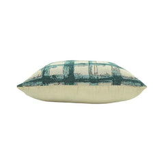 Printed Cotton Cushion Cover 45x45 cm | Modern Abstract Check Pattern Decorative Pillow Cover | Soft Cotton Sofa Cushion