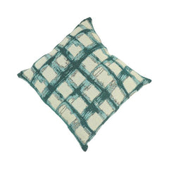Printed Cotton Cushion Cover 45x45 cm | Modern Abstract Check Pattern Decorative Pillow Cover | Soft Cotton Sofa Cushion
